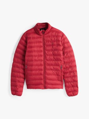 red relaxed packable padded jacket for men tommy hilfiger