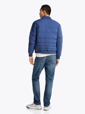 bomber décontracté rembourré bleu pour hommes tommy hilfiger