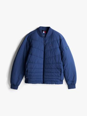 blue padded relaxed bomber jacket for men tommy hilfiger