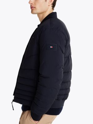 blau wattierte relaxed fit bomberjacke für herren - tommy hilfiger