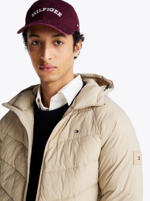 beige water repellent quilted relaxed jacket for men tommy hilfiger