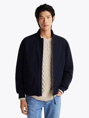 blue performance water repellent bomber jacket for men tommy hilfiger