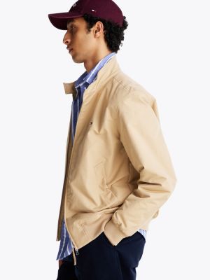 beige relaxed harrington jacket for men tommy hilfiger