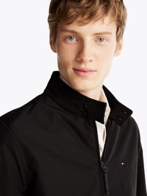 black relaxed harrington jacket for men tommy hilfiger