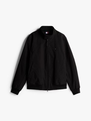 black relaxed harrington jacket for men tommy hilfiger