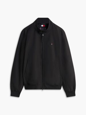 black stand-up collar relaxed harrington jacket for men tommy hilfiger