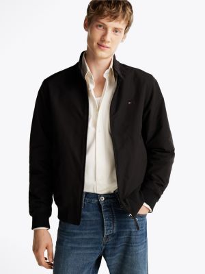 black relaxed harrington jacket for men tommy hilfiger