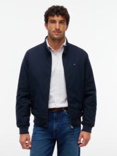 Flag Embroidery Zip-Thru Harrington Jacket — Blue 1