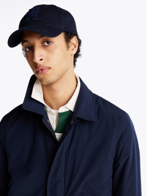 blue water repellent packable car coat for men tommy hilfiger