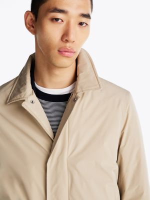 khaki water repellent packable car coat for men tommy hilfiger