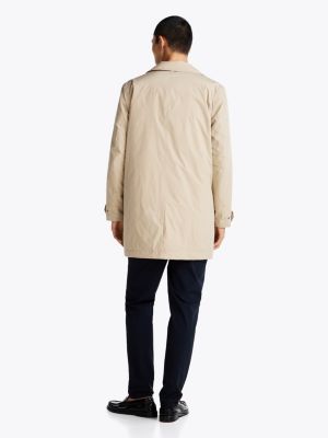 khaki water repellent packable car coat for men tommy hilfiger