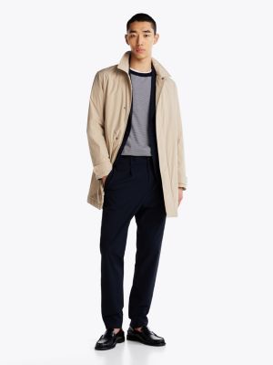 khaki water repellent packable car coat for men tommy hilfiger