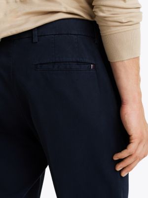 pantaloni chino denton smart casual straight fit blu da uomini tommy hilfiger