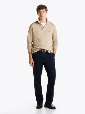 chino droit denton smart casual blue pour hommes tommy hilfiger