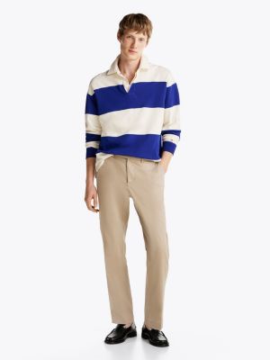 pantaloni chino smart casual straight fit beige da uomini tommy hilfiger