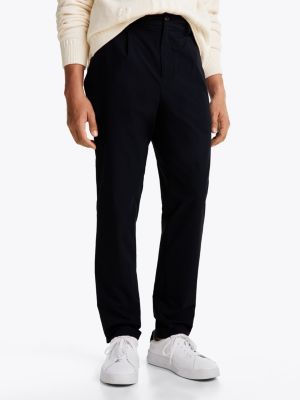 pantaloni chino harlem th flex affusolati nero da uomini tommy hilfiger