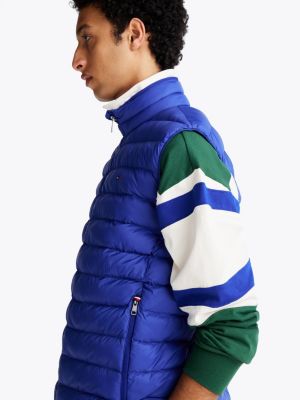 blue packable water repellent gilet for men tommy hilfiger