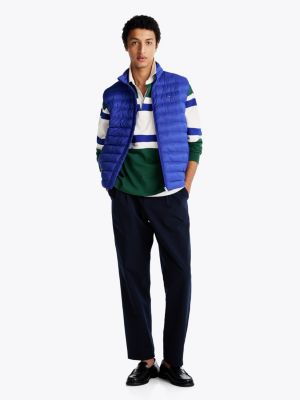 blue packable water repellent gilet for men tommy hilfiger