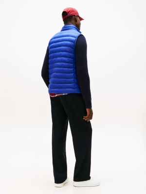 blue packable water repellent gilet for men tommy hilfiger