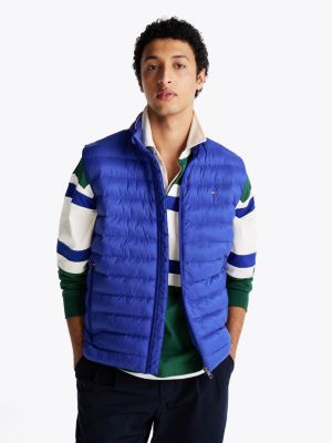 blue packable water repellent gilet for men tommy hilfiger