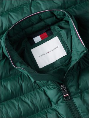 green packable quilted zip-thru gilet for men tommy hilfiger