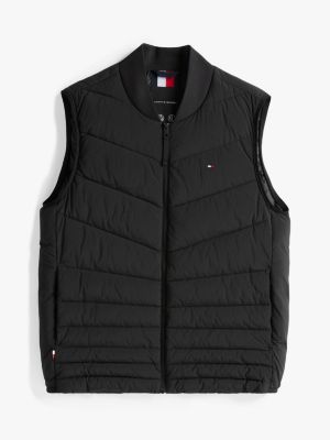 black water repellent quilted gilet for men tommy hilfiger