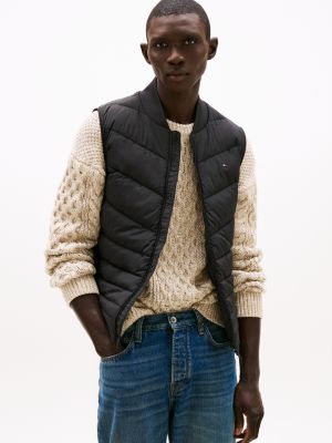 black water repellent quilted gilet for men tommy hilfiger