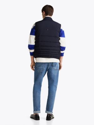 black water repellent quilted gilet for men tommy hilfiger