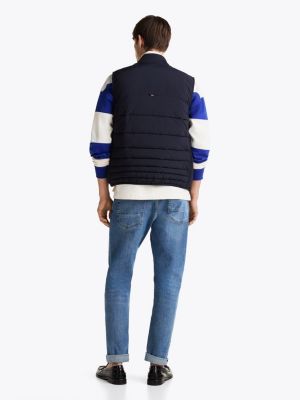 black water repellent quilted gilet for men tommy hilfiger