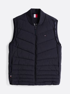 black water repellent quilted gilet for men tommy hilfiger