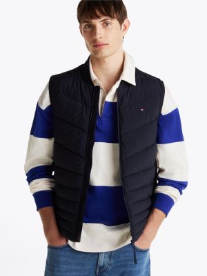 black water repellent quilted gilet for men tommy hilfiger