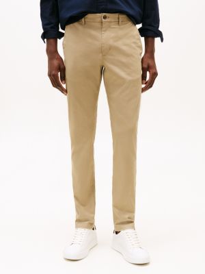 beige bleecker slim chinos for men tommy hilfiger