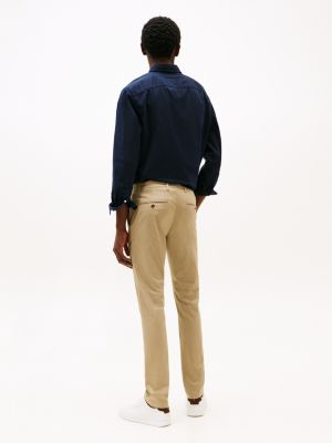 beige bleecker slim chinos for men tommy hilfiger