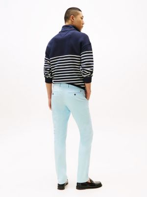 blue slim flag embroidery chinos for men tommy hilfiger