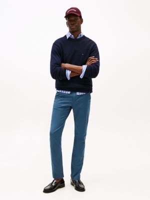 pantaloni chino bleecker slim fit blue da uomini tommy hilfiger