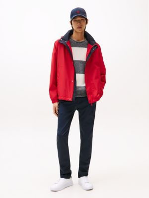 pantalón chino bleecker de corte slim blue de hombres tommy hilfiger