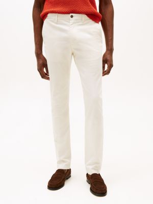 pantaloni chino bleecker slim fit beige da uomini tommy hilfiger