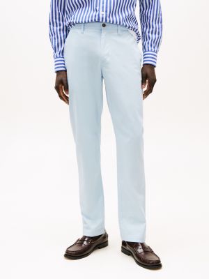 pantaloni chino denton straight fit blu da uomini tommy hilfiger