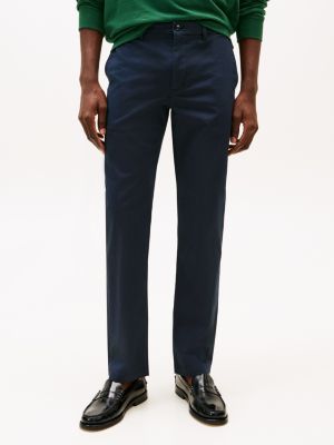 blau denton straight leg fit chinos für herren - tommy hilfiger