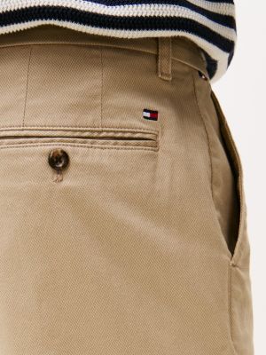 brown denton straight leg chinos for men tommy hilfiger