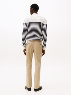 brown denton straight leg chinos for men tommy hilfiger