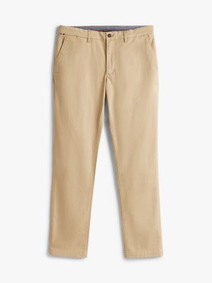 brown denton straight leg chinos for men tommy hilfiger