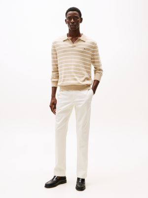 pantaloni chino denton straight fit white da uomini tommy hilfiger