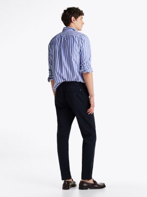 blau harlem tapered leg fit chinos mit tunnelzug für herren - tommy hilfiger