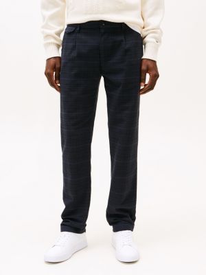 blau denton chinos mit prince of wales-karo für herren - tommy hilfiger