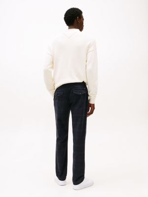 blau denton chinos mit prince of wales-karo für herren - tommy hilfiger