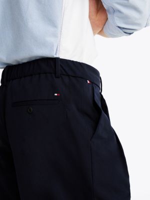 black pleated tapered leg chinos for men tommy hilfiger