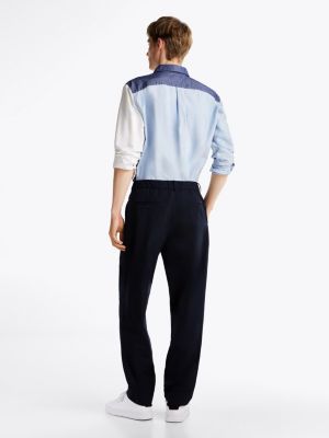 schwarz tapered leg fit chinos mit bügelfalte für herren - tommy hilfiger