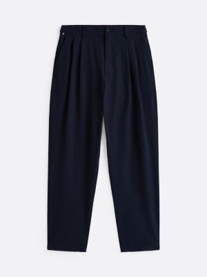 schwarz tapered leg fit chinos mit bügelfalte für herren - tommy hilfiger