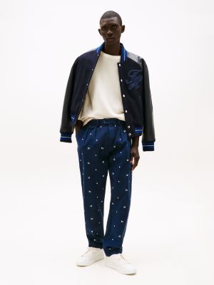 pantaloni chino greenwich affusolati con bandierine blue da uomini tommy hilfiger